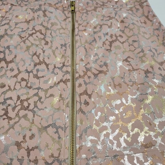 Morgan Claire Pink and Metallic Skirt with Zipper Front Size M - Picture 2 of 8